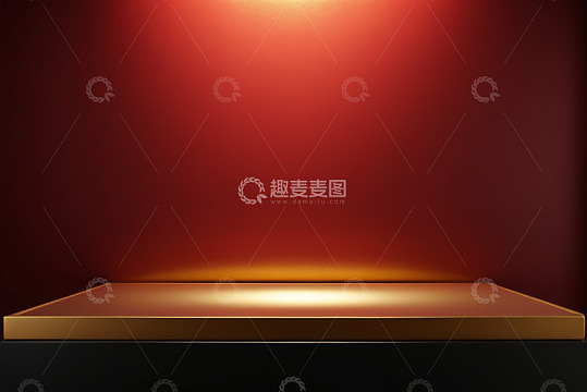 红色背景金色展示台