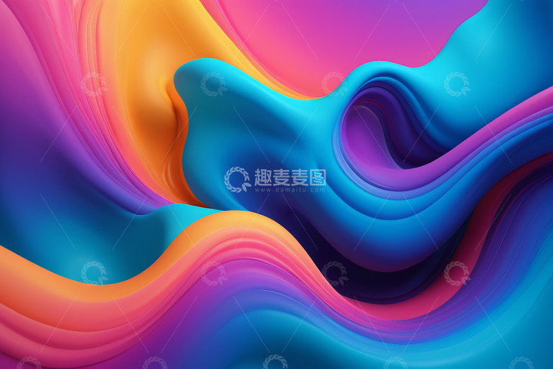 高清大图下载【趣麦麦图】多彩抽象流体背景图案