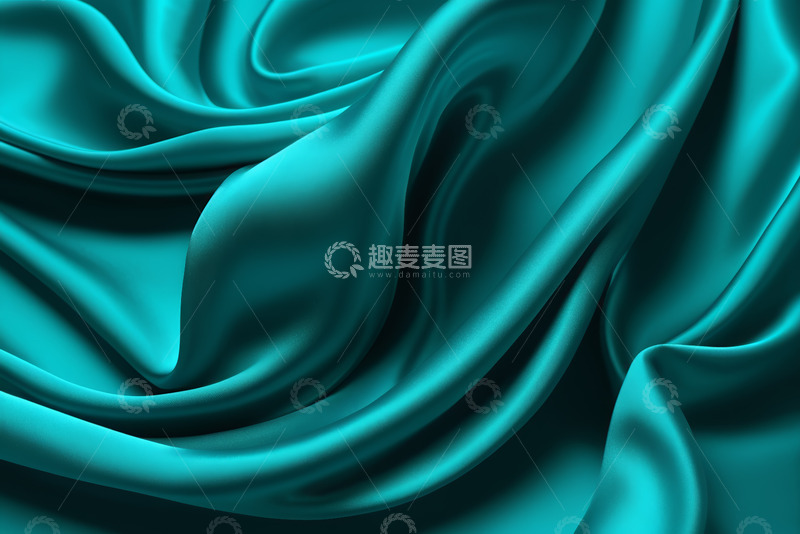 高清大图下载【趣麦麦图】蓝绿色丝绸纹理背景