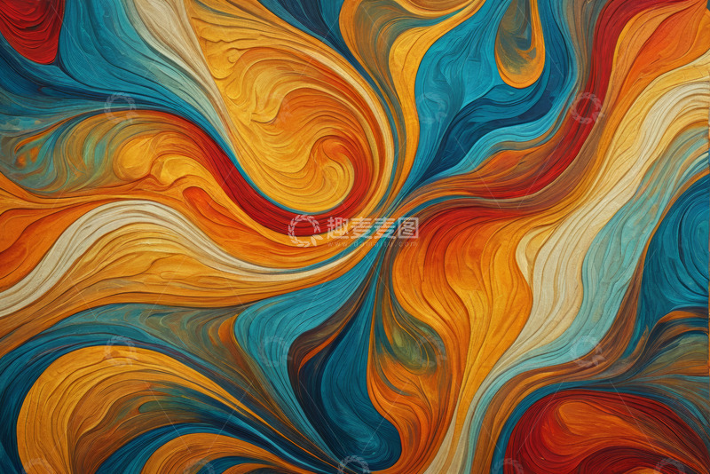高清大图下载【趣麦麦图】抽象艺术色彩流动图案