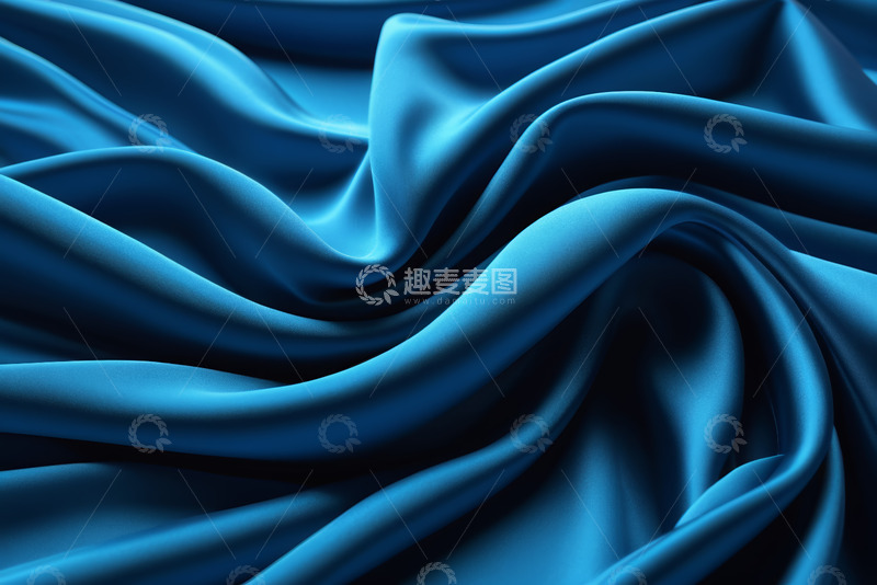 高清大图下载【趣麦麦图】蓝色丝绸纹理特写