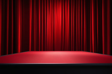 红色幕布舞台背景