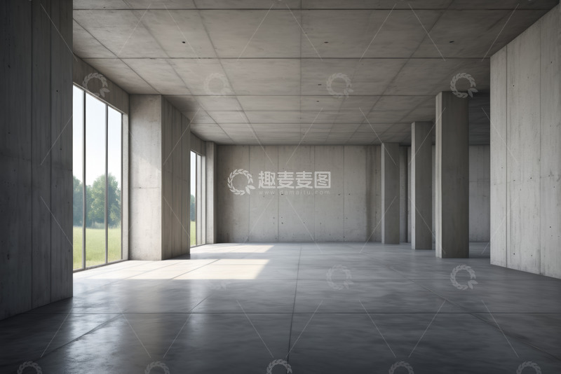 高清大图下载【趣麦麦图】空旷混凝土室内空间
