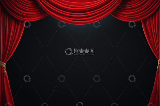 红色舞台幕布背景
