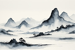 水墨风格山水风景