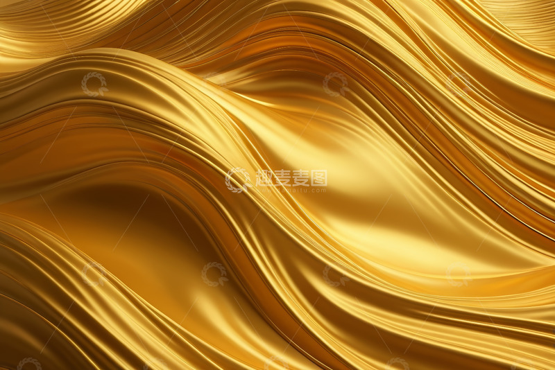 高清大图下载【趣麦麦图】金色波浪纹理抽象背景