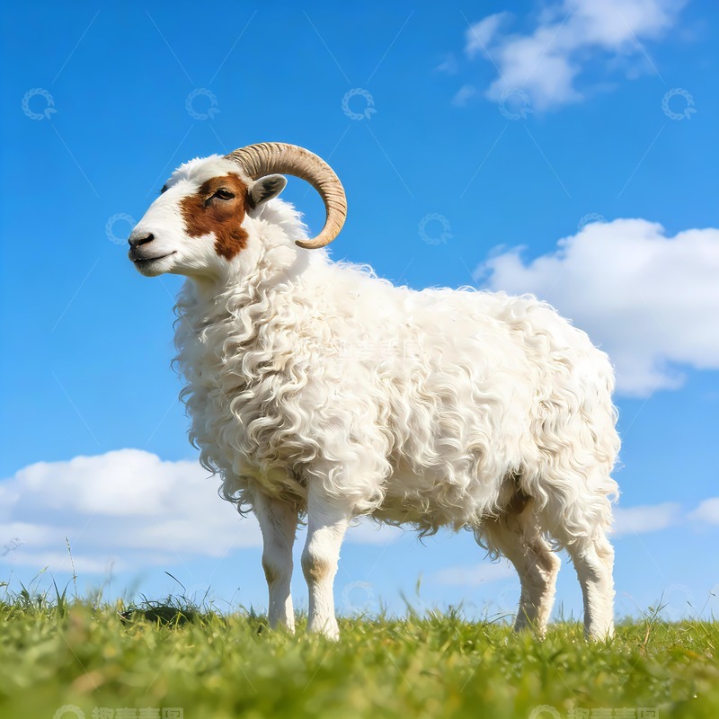 高清大图下载【趣麦麦图】一只阿勒泰大尾羊
