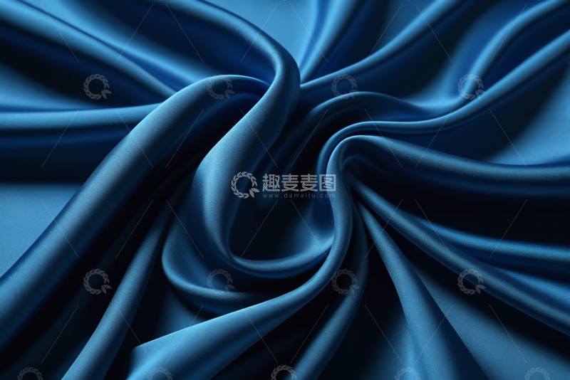 高清大图下载【趣麦麦图】蓝色丝绸布料特写