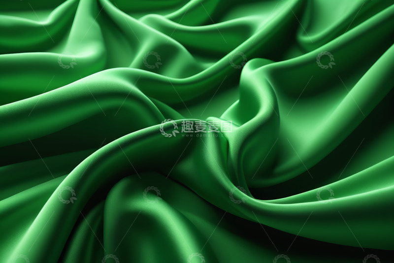 高清大图下载【趣麦麦图】绿色丝绸织物特写