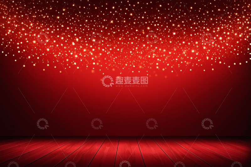 高清大图下载【趣麦麦图】红色背景粒子光斑素材