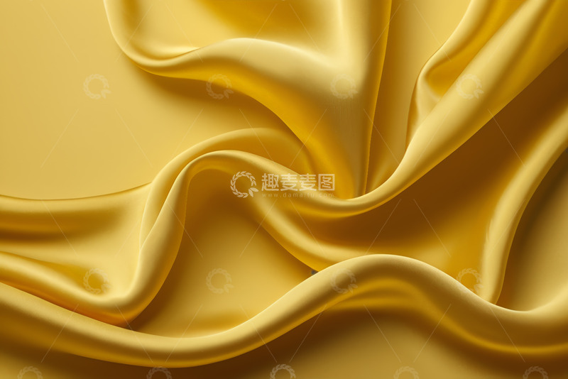 高清大图下载【趣麦麦图】黄色丝绸织物纹理特写