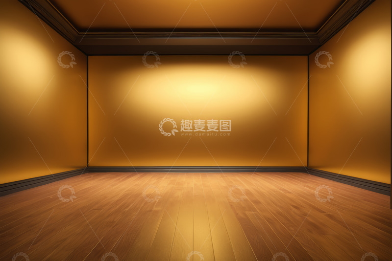 高清大图下载【趣麦麦图】室内空旷房间木地板背景