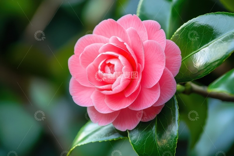 高清大图下载【趣麦麦图】盛开的一朵山茶花