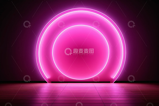 粉色霓虹圆环发光背景
