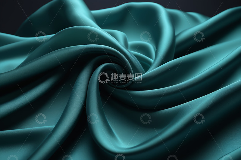 高清大图下载【趣麦麦图】蓝绿色丝绸质感特写