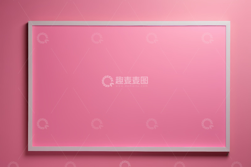 高清大图下载【趣麦麦图】粉色背景上的白色边框画框
