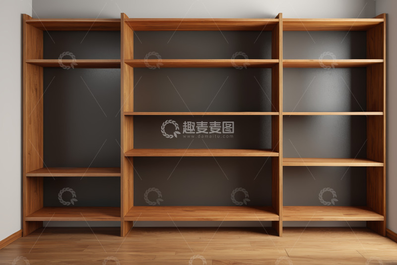 高清大图下载【趣麦麦图】室内空木质书架展示