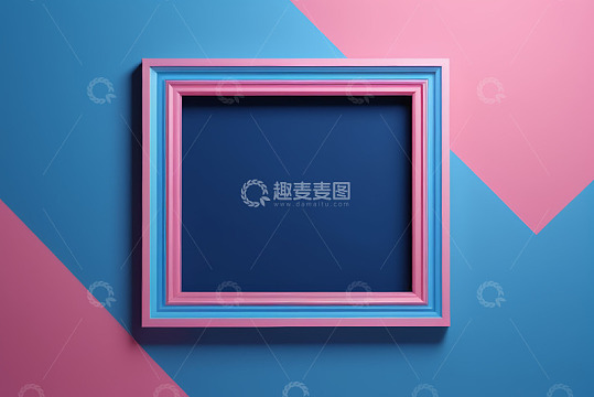 粉蓝背景上的方形画框