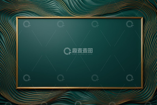 墨绿色背景金色框架装饰素材