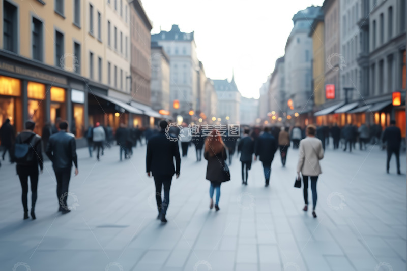 高清大图下载【趣麦麦图】街道上行走的人群