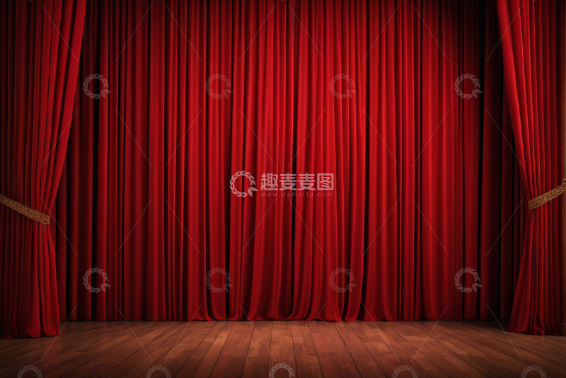 高清大图下载【趣麦麦图】舞台红色幕布场景