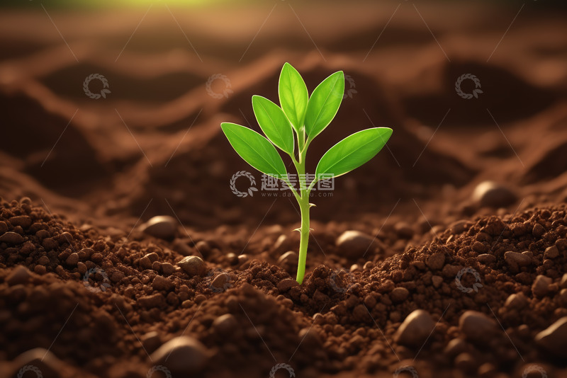 高清大图下载【趣麦麦图】破土而出的嫩绿幼苗