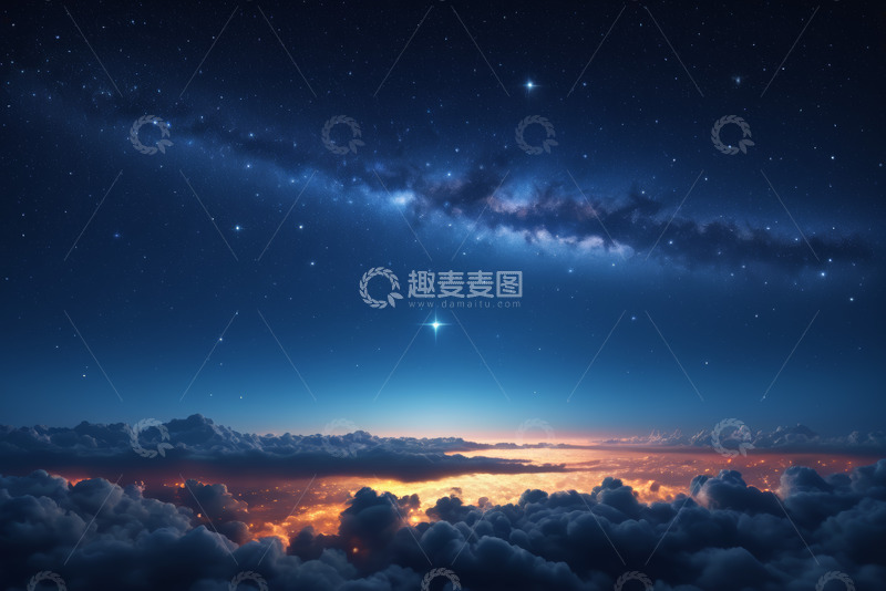 高清大图下载【趣麦麦图】星空云海夜景全景