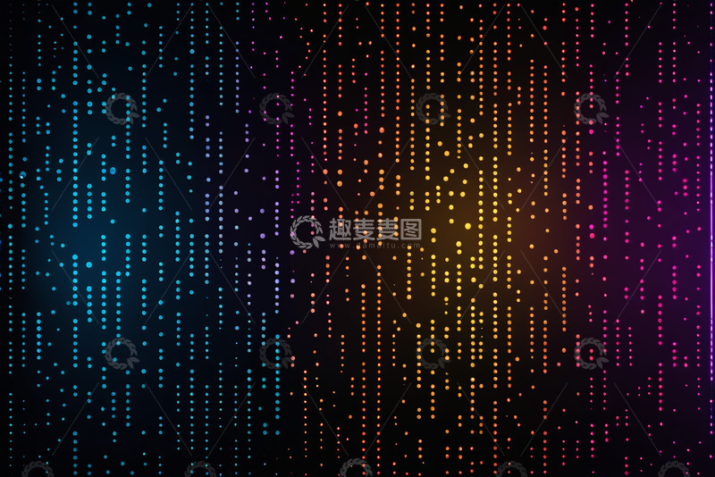 高清大图下载【趣麦麦图】彩色发光点状抽象背景