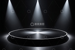 聚光灯下的圆形展示舞台