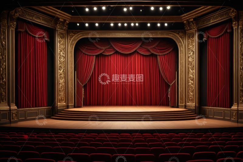 高清大图下载【趣麦麦图】华丽剧院舞台及观众席场景