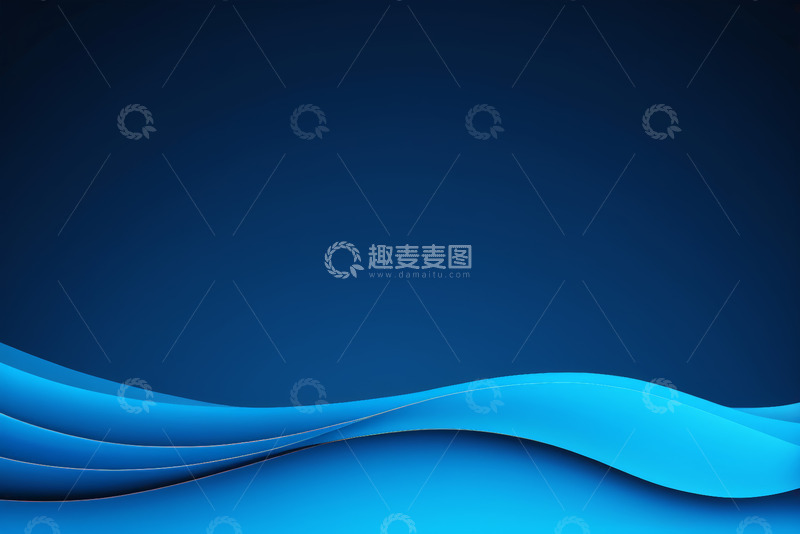 高清大图下载【趣麦麦图】蓝色抽象波浪背景素材