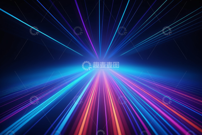 高清大图下载【趣麦麦图】炫彩光线放射背景素材
