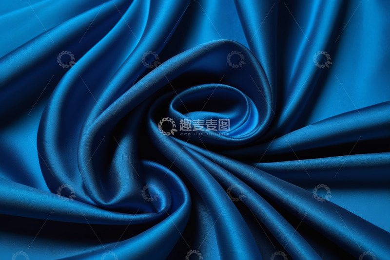 高清大图下载【趣麦麦图】蓝色丝绸面料特写