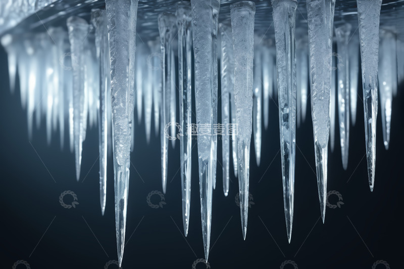 高清大图下载【趣麦麦图】垂挂的冰柱特写