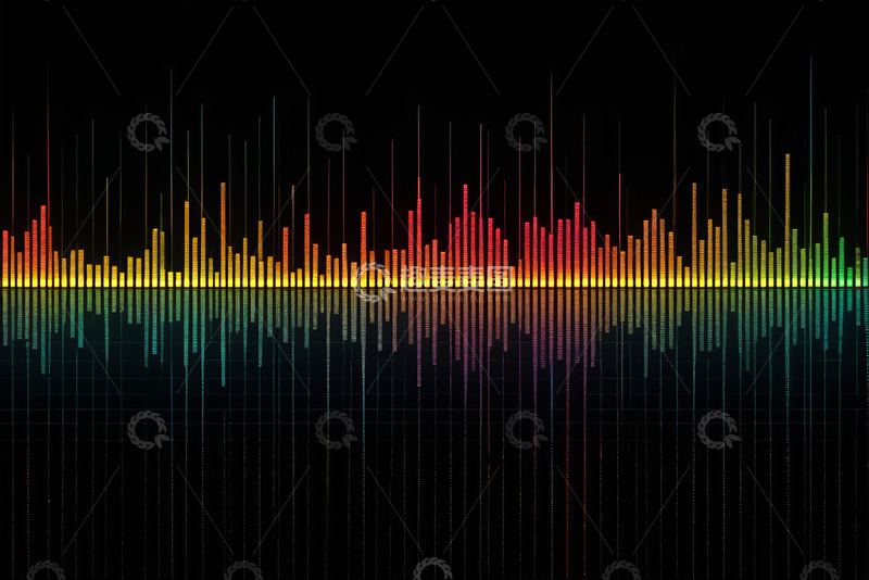 高清大图下载【趣麦麦图】彩色音频波形图