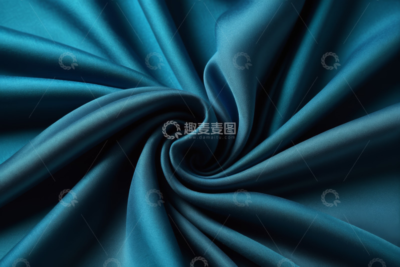 高清大图下载【趣麦麦图】蓝绿色丝绸织物纹理特写