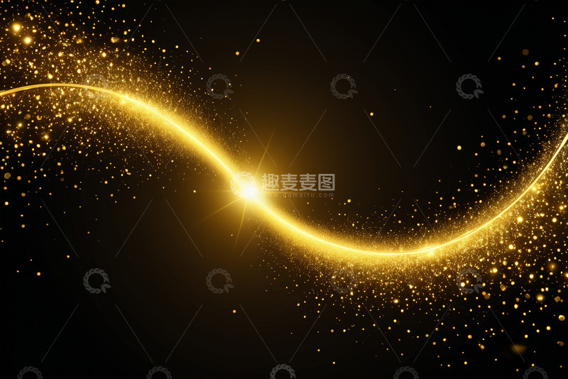 高清大图下载【趣麦麦图】金色粒子光线背景