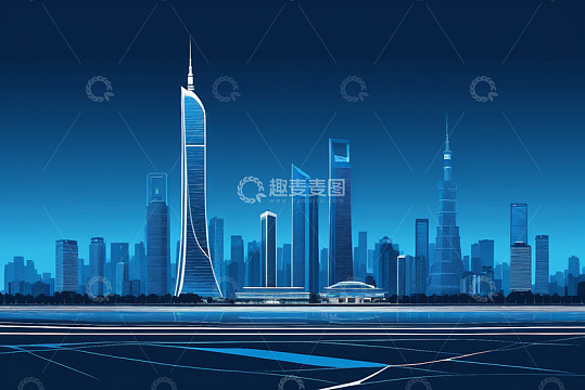 现代城市摩天大楼建筑群