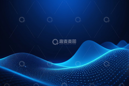 蓝色抽象粒子波浪背景