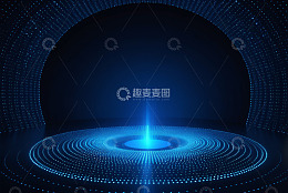 蓝色科技感抽象光影场景