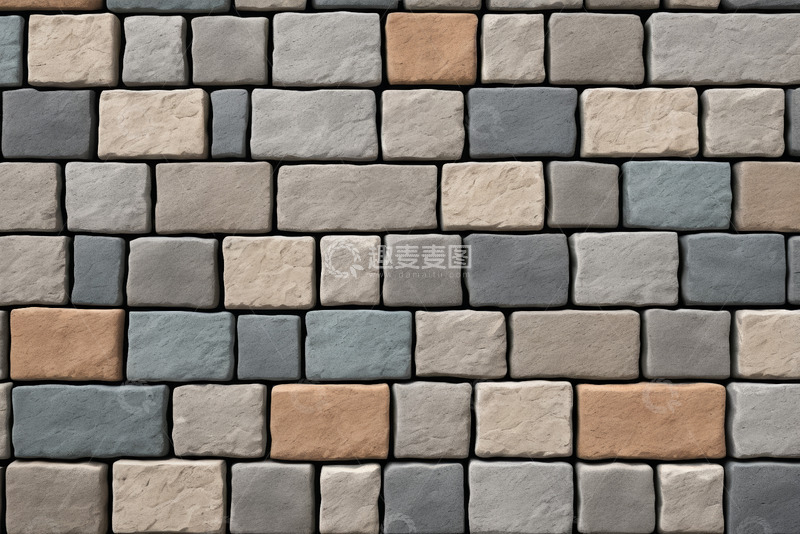 高清大图下载【趣麦麦图】多彩砖块拼接纹理图案