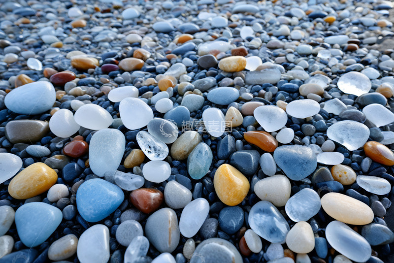高清大图下载【趣麦麦图】海滩上五彩斑斓的鹅卵石