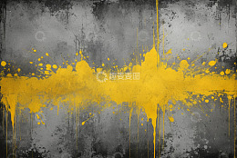 灰色背景上的黄色油漆泼溅效果