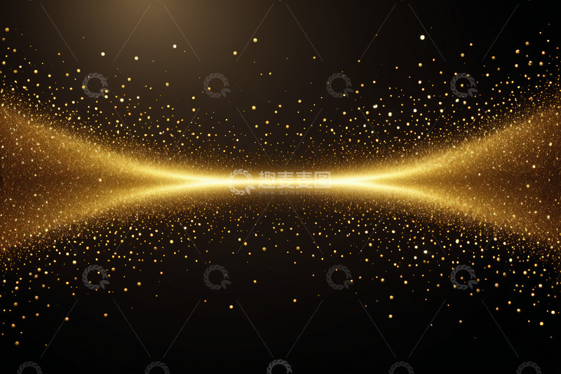 高清大图下载【趣麦麦图】黑色背景金色粒子光效