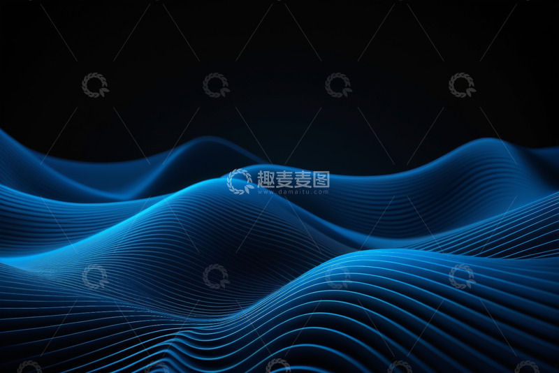 高清大图下载【趣麦麦图】蓝色抽象波浪背景