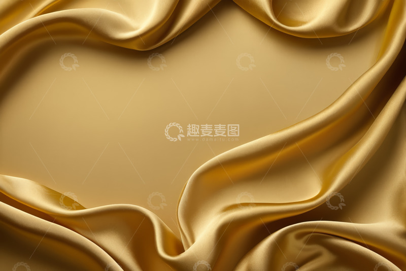 高清大图下载【趣麦麦图】金色丝绸布料纹理背景