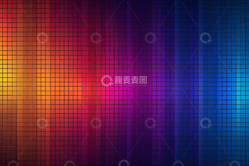 高清大图下载【趣麦麦图】多彩渐变马赛克背景素材