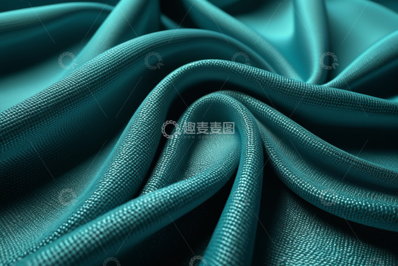 高清大图下载【趣麦麦图】蓝绿色织物纹理特写