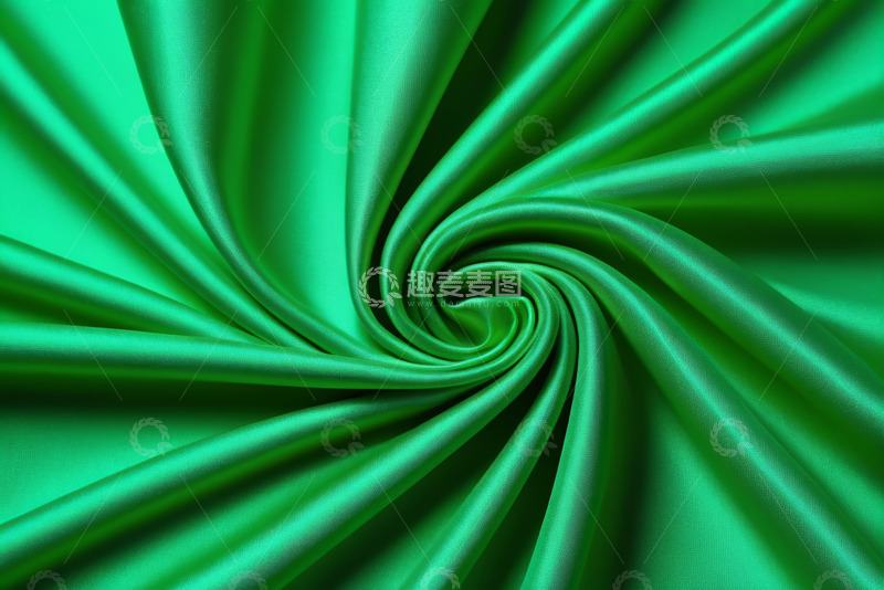 高清大图下载【趣麦麦图】绿色丝绸织物特写