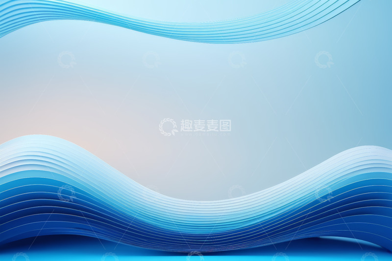 高清大图下载【趣麦麦图】蓝色抽象波浪背景素材